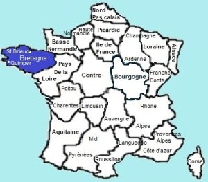 carte de France région Bretagne