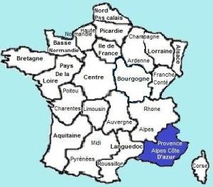 carte de France région Paca